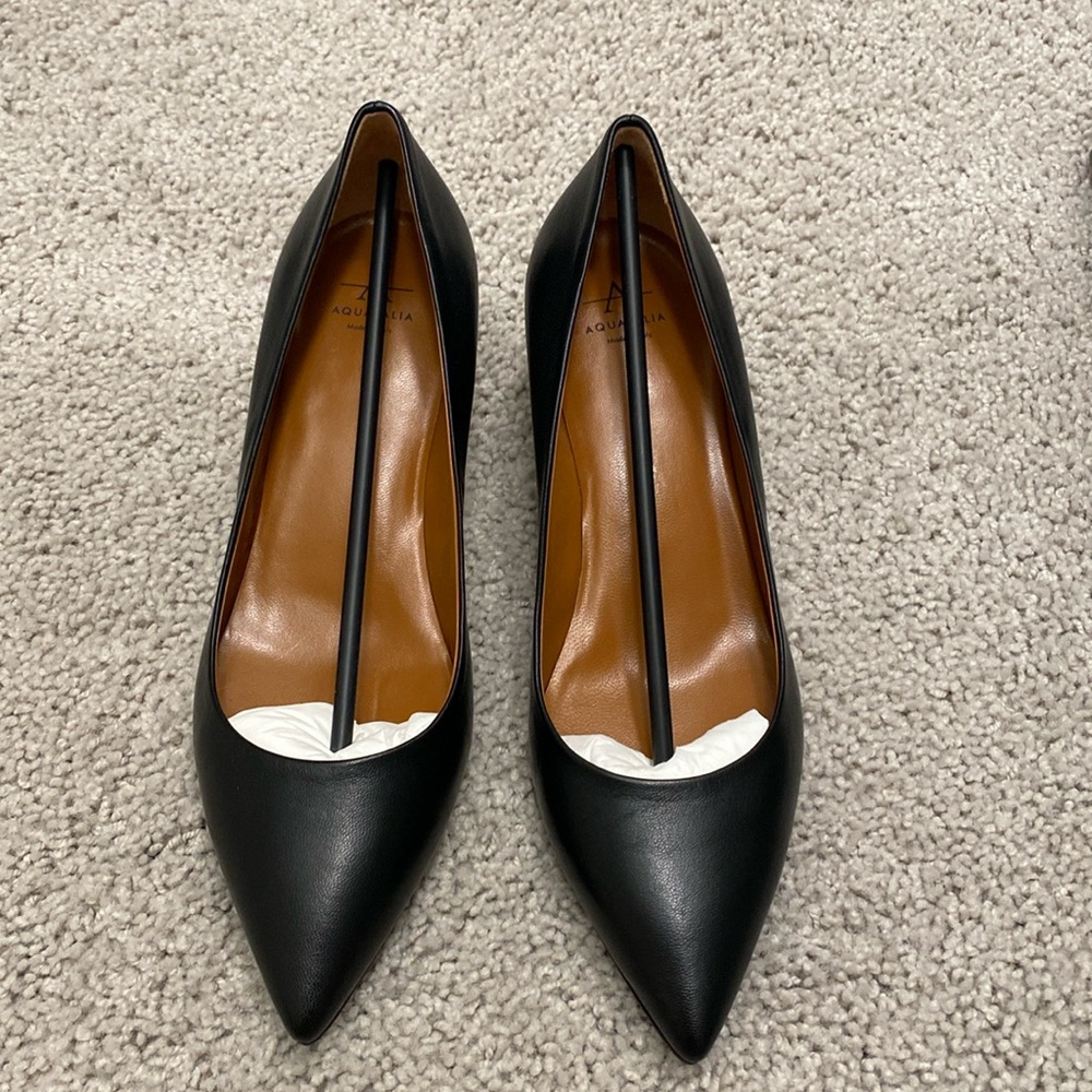 Never Worn Aquatalia Marianna Nappa Short Heel shoes in black, size 7.5 M
